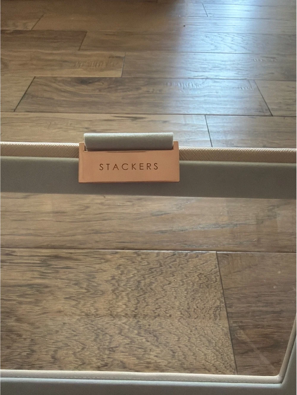 Stackers Glasses or Sunglasses Box with Glass Lid in Pale Pink